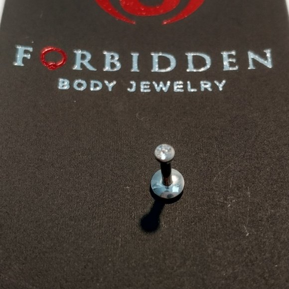 CZ 6mm 16g 316L Surgical Steel Labret Stud for Ear Helix Tragus Lip Piercing - Picture 5 of 10